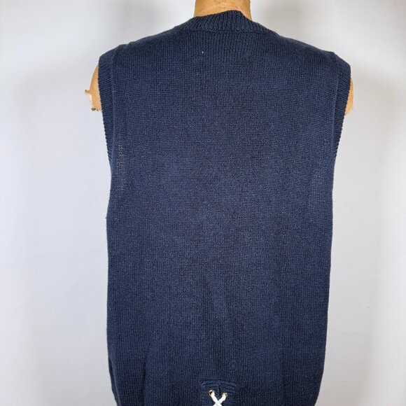 Vintage 1995 Susan Bristol Navy Nautical Knitted Sweater - Picture 2 of 7